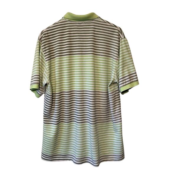 VTG Lacoste Polo Cotton Color-Block Stripe Golf Resort Green Gray Men's 5, XXL - Picture 2 of 8